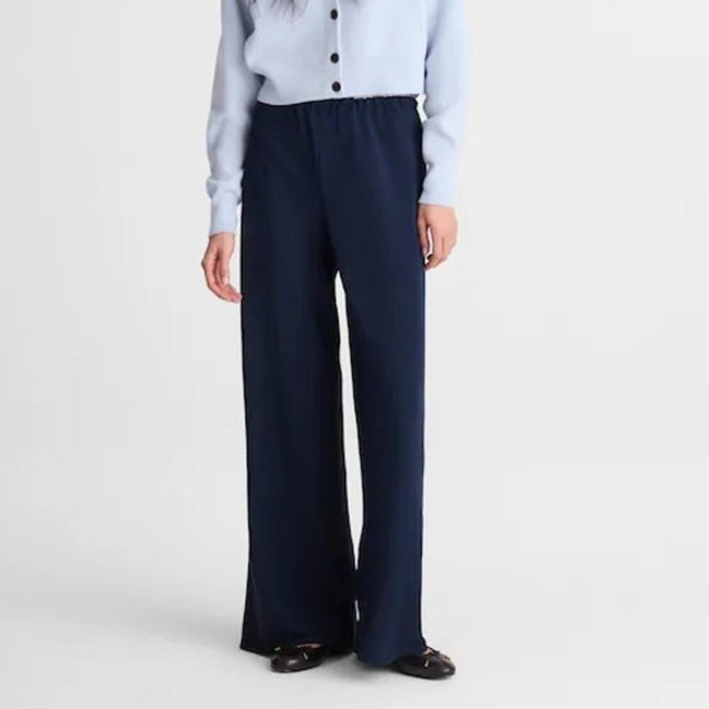 Madewell Pull-On Pants in Crepe Classic Navy Size Medium NWT